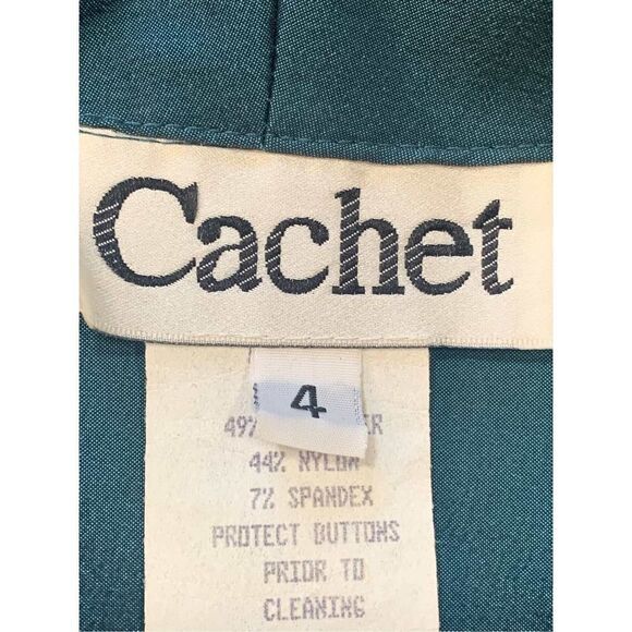 Cache Teal Satin Blouse - Picture 10 of 12
